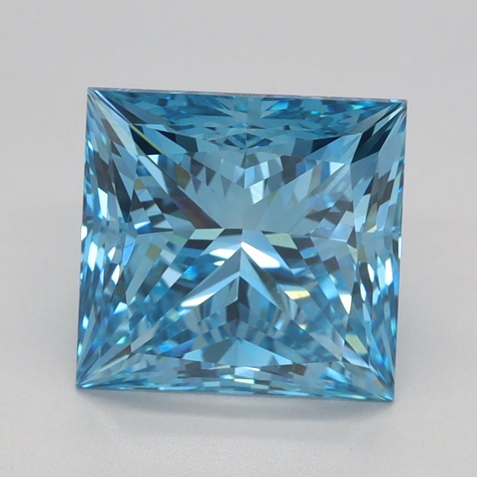 Loose Diamond - PRINCESS 2.7ct Fancy Vivid Blue VS1: Loose Diamond - PRINCESS 2.7ct Fancy Vivid Blue VS1 Source: This is a real non-mined Diamond that has been grown in a lab Shape: PRINCESS Carats: 2.7 Color: Fancy Vivid Blue Certification: IGI Video: