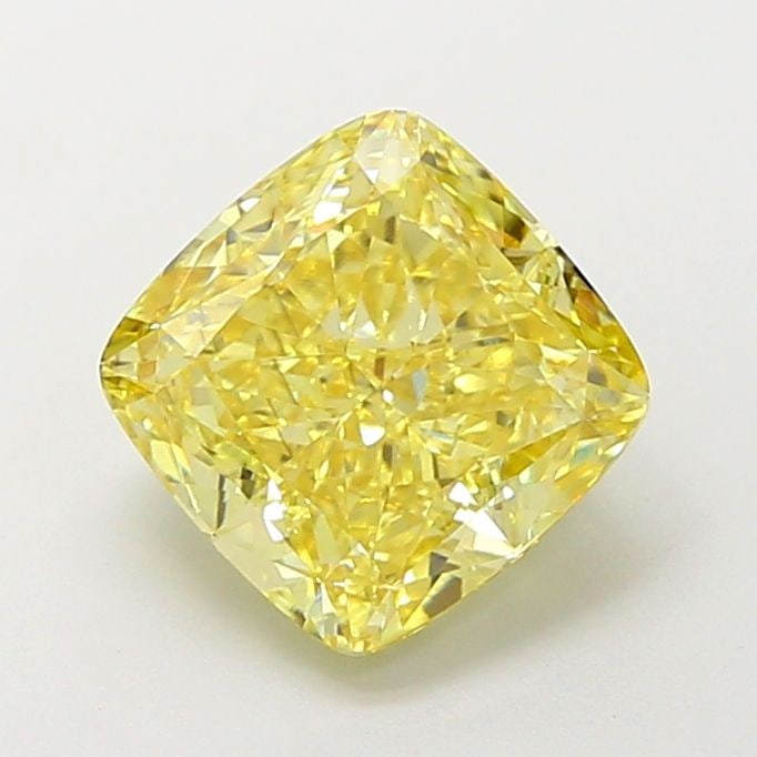 Loose Diamond - CUSHION MODIFIED 2.55ct Fancy Vivid Yellow VS2: Loose Diamond - CUSHION MODIFIED 2.55ct Fancy Vivid Yellow VS2 Source: This is a real non-mined Diamond that has been grown in a lab Shape: CUSHION MODIFIED Carats: 2.55 Color: Fancy Vivid Yellow Cert