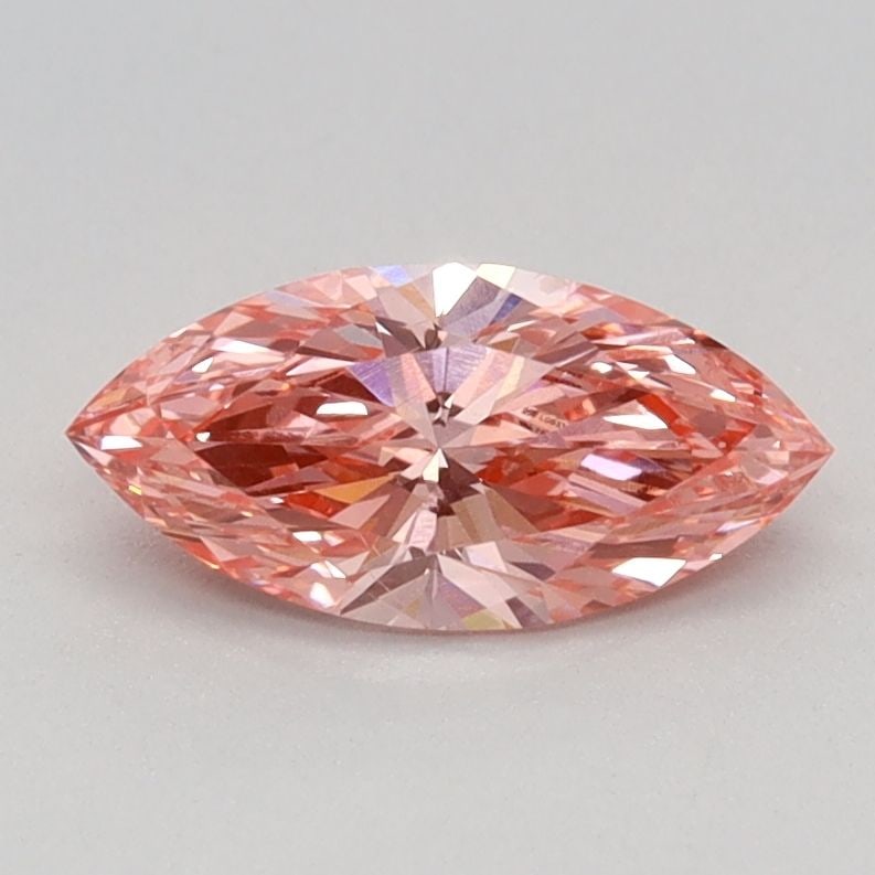 Loose Diamond - MARQUISE 0.58ct Fancy Vivid Pink VS2: Loose Diamond - MARQUISE 0.58ct Fancy Vivid Pink VS2 Source: This is a real non-mined Diamond that has been grown in a lab Shape: MARQUISE Carats: 0.58 Color: Fancy Vivid Pink Certification: IGI Video