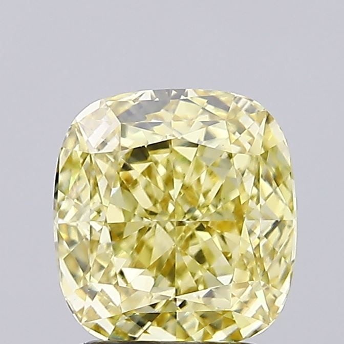 Loose Diamond - CUSHION MODIFIED 1.83ct Fancy Yellow VS1: Loose Diamond - CUSHION MODIFIED 1.83ct Fancy Yellow VS1 Source: This is a real non-mined Diamond that has been grown in a lab Shape: CUSHION MODIFIED Carats: 1.83 Color: Fancy Yellow Certification: I