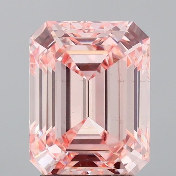 Loose Diamond - EMERALD 2.53ct Fancy Intense Pink VS2: Loose Diamond - EMERALD 2.53ct Fancy Intense Pink VS2 Source: This is a real non-mined Diamond that has been grown in a lab Shape: EMERALD Carats: 2.53 Color: Fancy Intense Pink Certification: IGI Vid