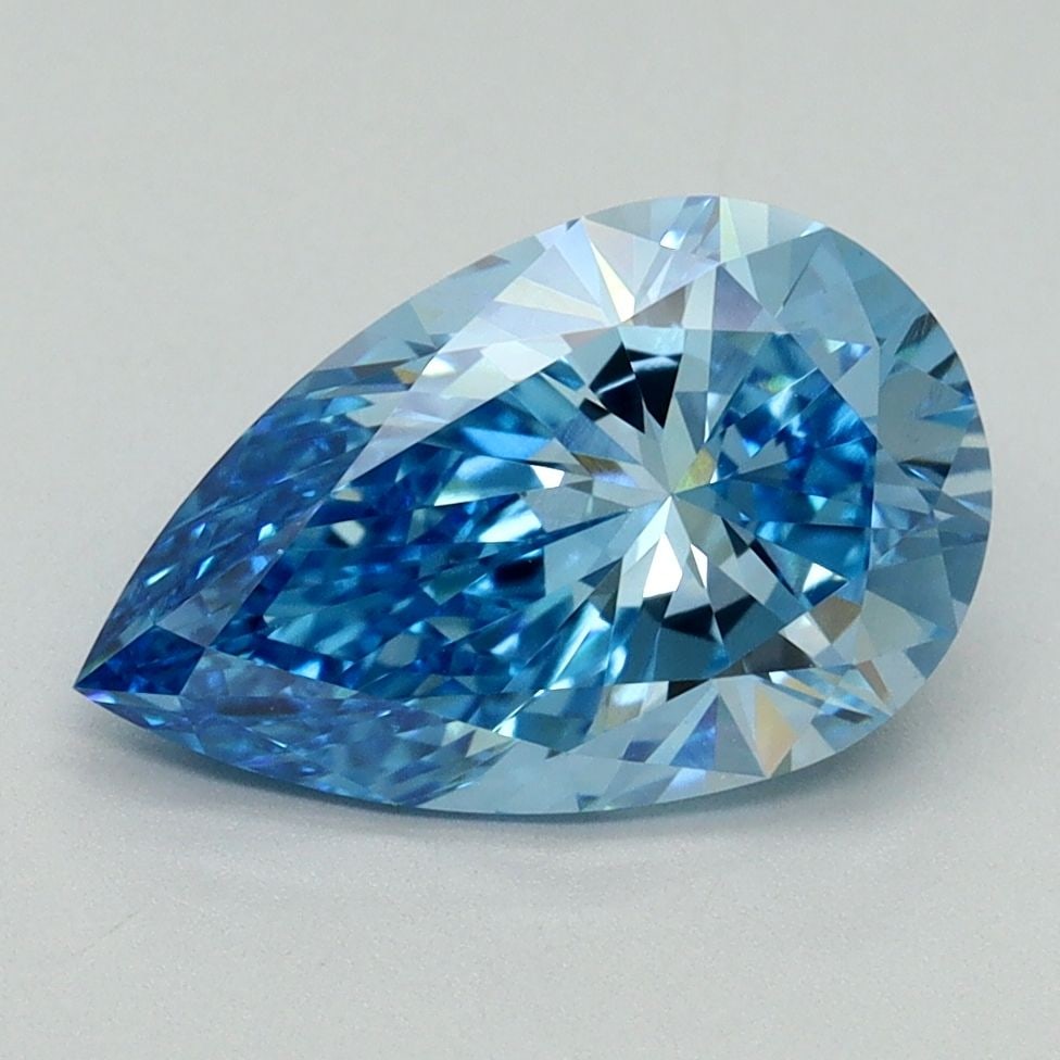 Loose Diamond - PEAR 2.34ct Fancy Vivid Blue VS1: Loose Diamond - PEAR 2.34ct Fancy Vivid Blue VS1 Source: This is a real non-mined Diamond that has been grown in a lab Shape: PEAR Carats: 2.34 Color: Fancy Vivid Blue Certification: IGI Video: