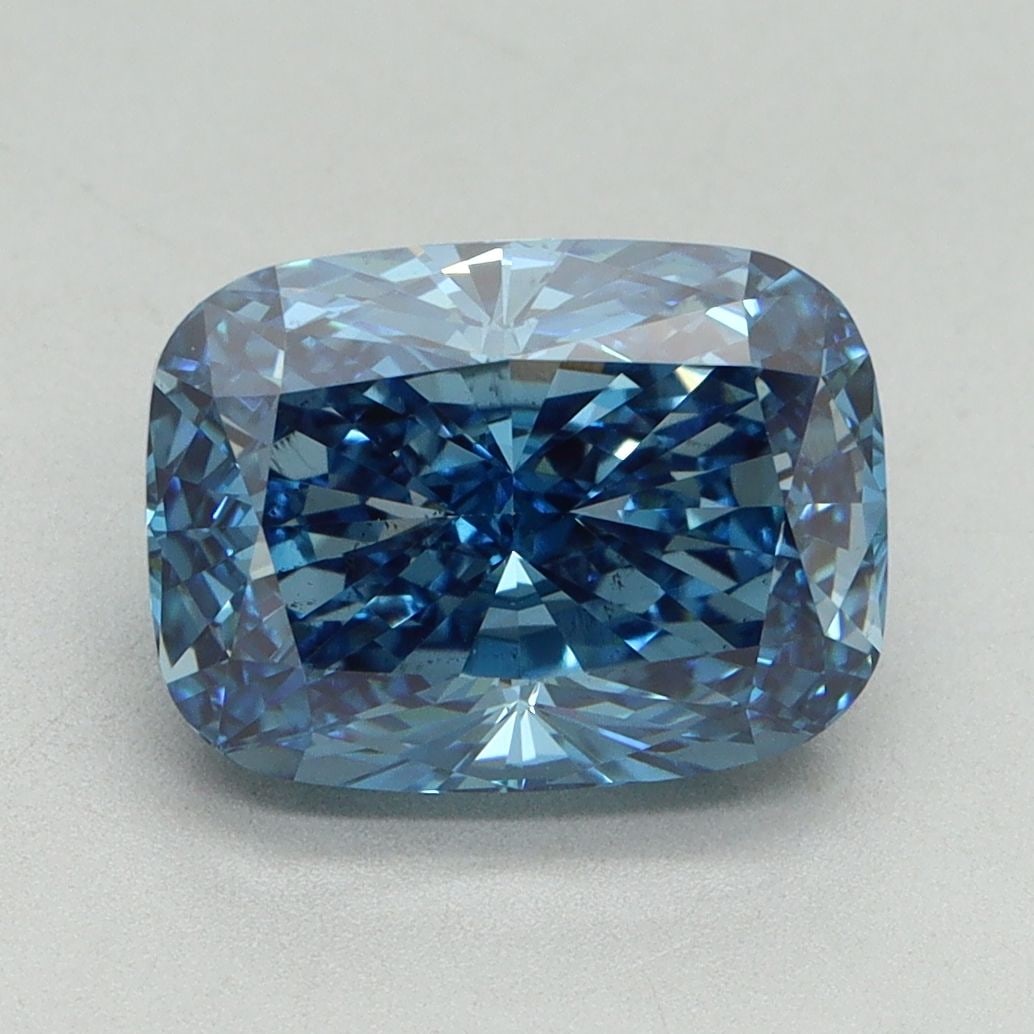Loose Diamond - CUSHION BRILLIANT 3.17ct Fancy Vivid Blue VS2: Loose Diamond - CUSHION BRILLIANT 3.17ct Fancy Vivid Blue VS2 Source: This is a real non-mined Diamond that has been grown in a lab Shape: CUSHION BRILLIANT Carats: 3.17 Color: Fancy Vivid Blue Certif