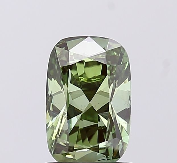 Loose Diamond - CUSHION MODIFIED 0.98ct Fancy Vivid Green VS1: Loose Diamond - CUSHION MODIFIED 0.98ct Fancy Vivid Green VS1 Source: This is a real non-mined Diamond that has been grown in a lab Shape: CUSHION MODIFIED Carats: 0.98 Color: Fancy Vivid Green Certif