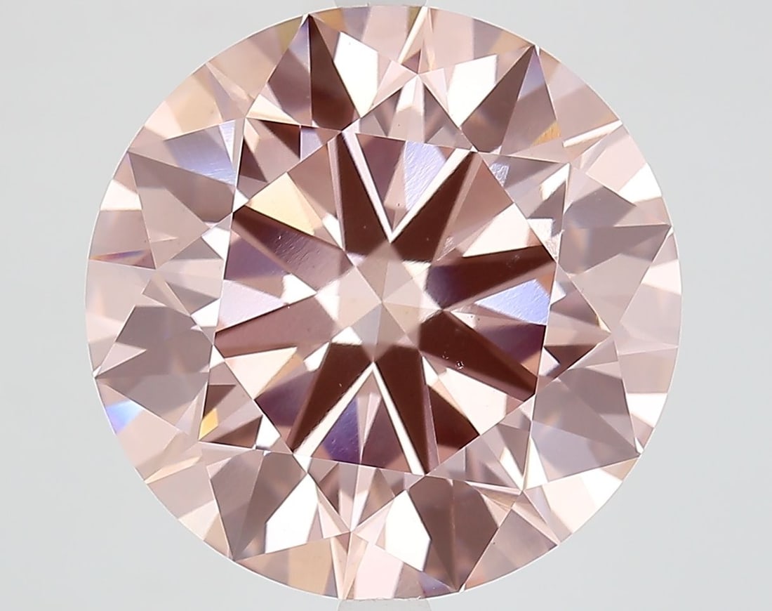 Ideal Loose Diamond - ROUND 10.01ct Fancy Vivid Brownish Pink VS2: Ideal Loose Diamond - ROUND 10.01ct Fancy Vivid Brownish Pink VS2 Source: This is a real non-mined Diamond that has been grown in a lab Shape: ROUND Carats: 10.01 Color: Fancy Vivid Brownish Pink