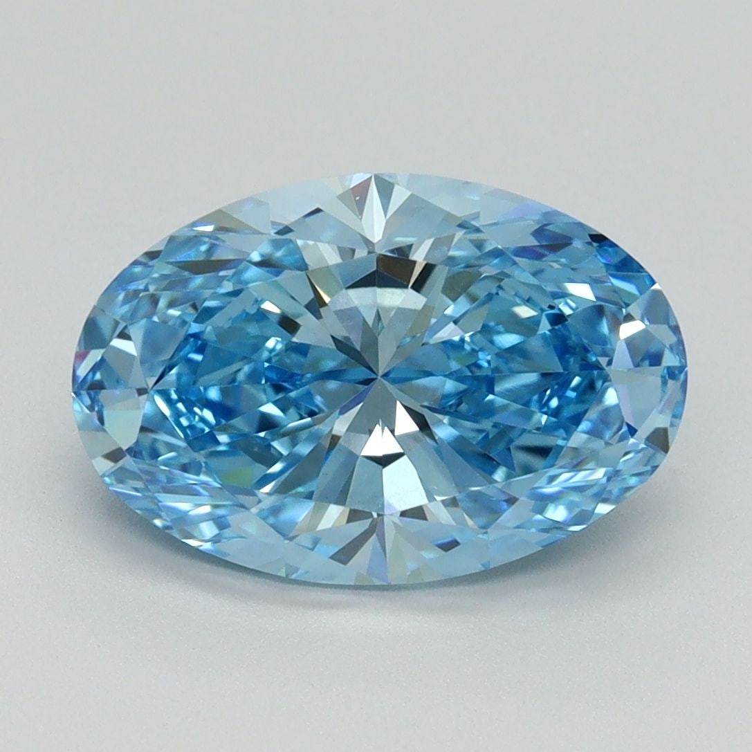 Loose Diamond - OVAL 3.14ct Fancy Vivid Blue VVS2: Loose Diamond - OVAL 3.14ct Fancy Vivid Blue VVS2 Source: This is a real non-mined Diamond that has been grown in a lab Shape: OVAL Carats: 3.14 Color: Fancy Vivid Blue Certification: IGI Video: