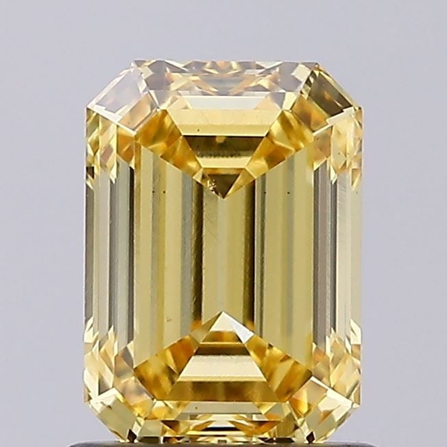 Loose Diamond - EMERALD 1.08ct Fancy Intense Yellow VS1: Loose Diamond - EMERALD 1.08ct Fancy Intense Yellow VS1 Source: This is a real non-mined Diamond that has been grown in a lab Shape: EMERALD Carats: 1.08 Color: Fancy Intense Yellow Certification: IGI