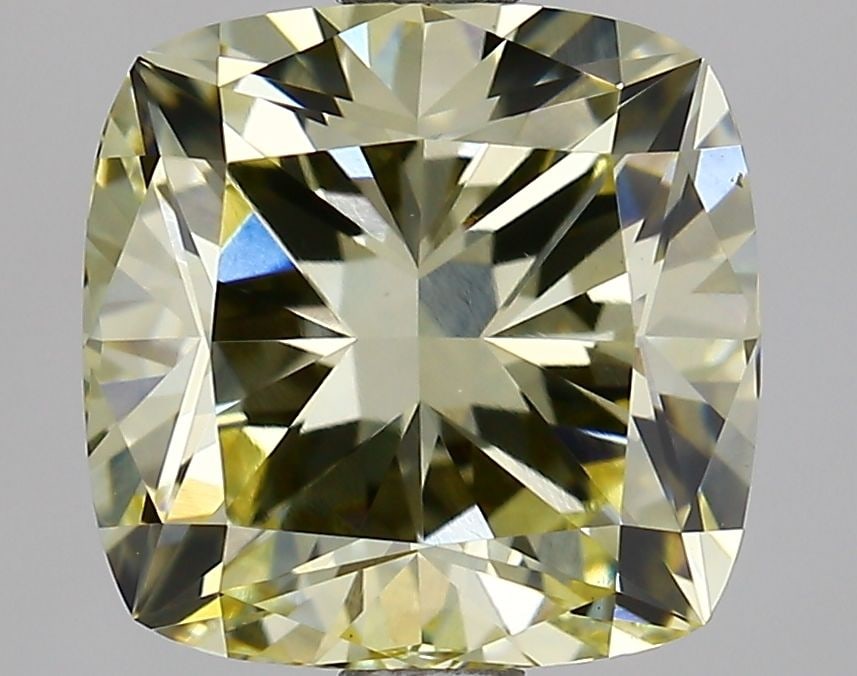 Loose Diamond - CUSHION BRILLIANT 2.3ct Fancy Yellow VVS2: Loose Diamond - CUSHION BRILLIANT 2.3ct Fancy Yellow VVS2 Source: This is a real non-mined Diamond that has been grown in a lab Shape: CUSHION BRILLIANT Carats: 2.3 Color: Fancy Yellow Certification: