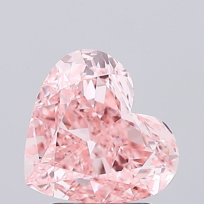 Loose Diamond - HEART 2.6ct Fancy Vivid Pink VS1: Loose Diamond - HEART 2.6ct Fancy Vivid Pink VS1 Source: This is a real non-mined Diamond that has been grown in a lab Shape: HEART Carats: 2.6 Color: Fancy Vivid Pink Certification: IGI Video: