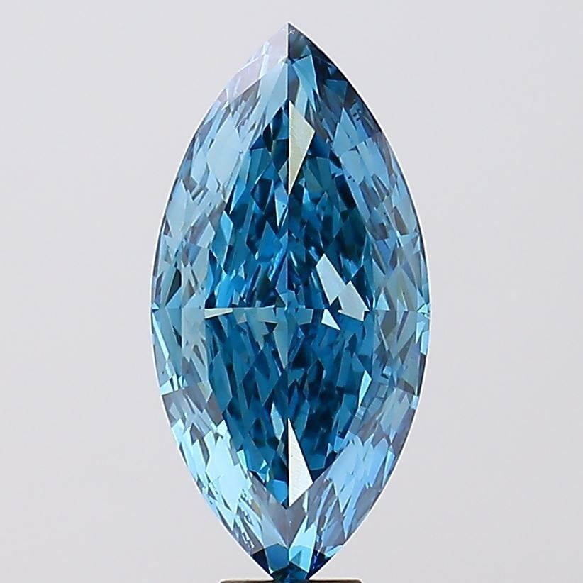 Loose Diamond - MARQUISE 15.05ct Fancy Vivid Blue VS2: Loose Diamond - MARQUISE 15.05ct Fancy Vivid Blue VS2 Source: This is a real non-mined Diamond that has been grown in a lab Shape: MARQUISE Carats: 15.05 Color: Fancy Vivid Blue Certification: IGI Vid