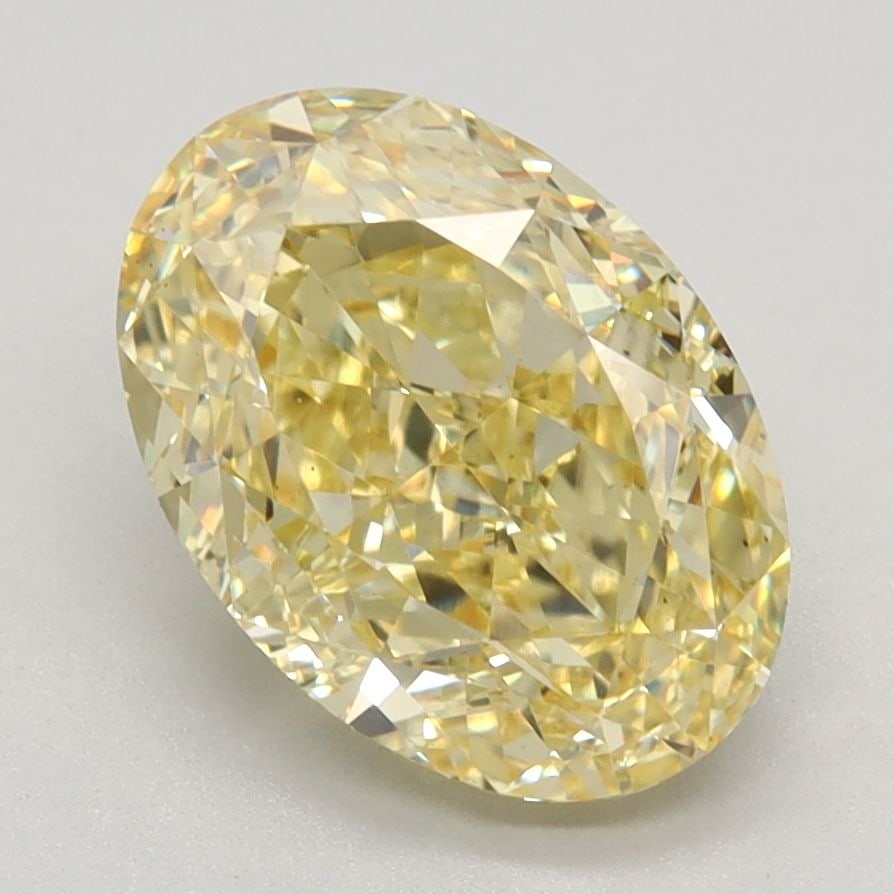Loose Diamond - OVAL 2.79ct Fancy Vivid Yellow VS2: Loose Diamond - OVAL 2.79ct Fancy Vivid Yellow VS2 Source: This is a real non-mined Diamond that has been grown in a lab Shape: OVAL Carats: 2.79 Color: Fancy Vivid Yellow Certification: IGI Video: