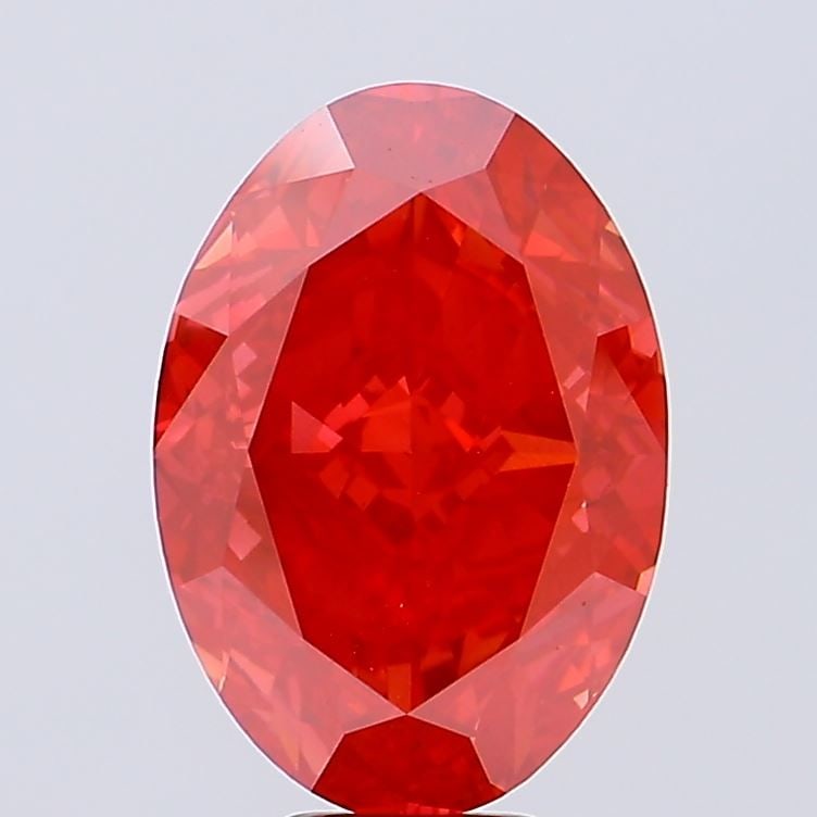 Loose Diamond - OVAL 10.4ct Fancy Vivid Red VS2: Loose Diamond - OVAL 10.4ct Fancy Vivid Red VS2 Source: This is a real non-mined Diamond that has been grown in a lab Shape: OVAL Carats: 10.4 Color: Fancy Vivid Red Certification: IGI Video: