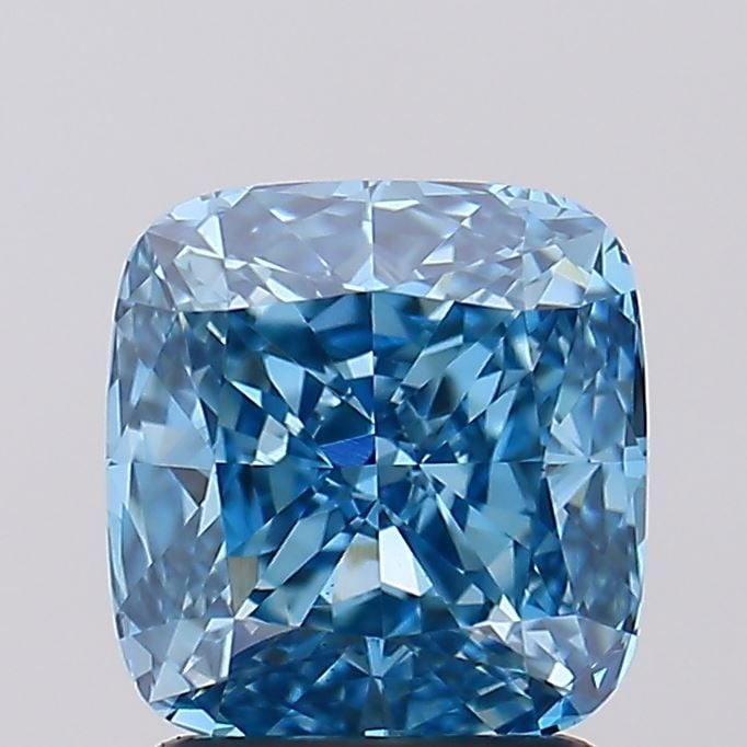 Loose Diamond - CUSHION MODIFIED 2.07ct Fancy Vivid Blue VS1: Loose Diamond - CUSHION MODIFIED 2.07ct Fancy Vivid Blue VS1 Source: This is a real non-mined Diamond that has been grown in a lab Shape: CUSHION MODIFIED Carats: 2.07 Color: Fancy Vivid Blue Certific