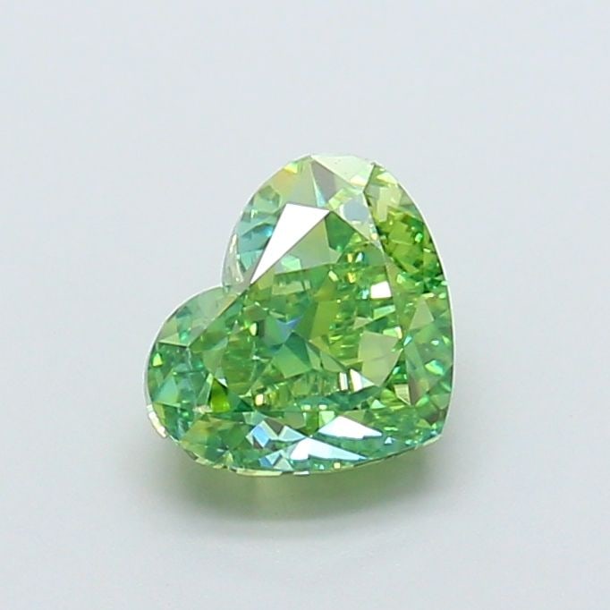 Loose Diamond - HEART 1.33ct Fancy Vivid Green VS1: Loose Diamond - HEART 1.33ct Fancy Vivid Green VS1 Source: This is a real non-mined Diamond that has been grown in a lab Shape: HEART Carats: 1.33 Color: Fancy Vivid Green Certification: IGI Video:
