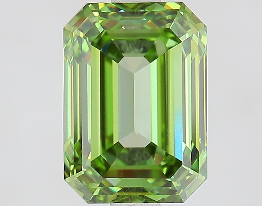 Loose Diamond - EMERALD 2.54ct Fancy Vivid Green VS1: Loose Diamond - EMERALD 2.54ct Fancy Vivid Green VS1 Source: This is a real non-mined Diamond that has been grown in a lab Shape: EMERALD Carats: 2.54 Color: Fancy Vivid Green Certification: IGI Video