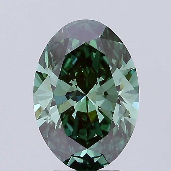 Loose Diamond - OVAL 3.09ct Fancy Vivid Green VS1: Loose Diamond - OVAL 3.09ct Fancy Vivid Green VS1 Source: This is a real non-mined Diamond that has been grown in a lab Shape: OVAL Carats: 3.09 Color: Fancy Vivid Green Certification: IGI Video:
