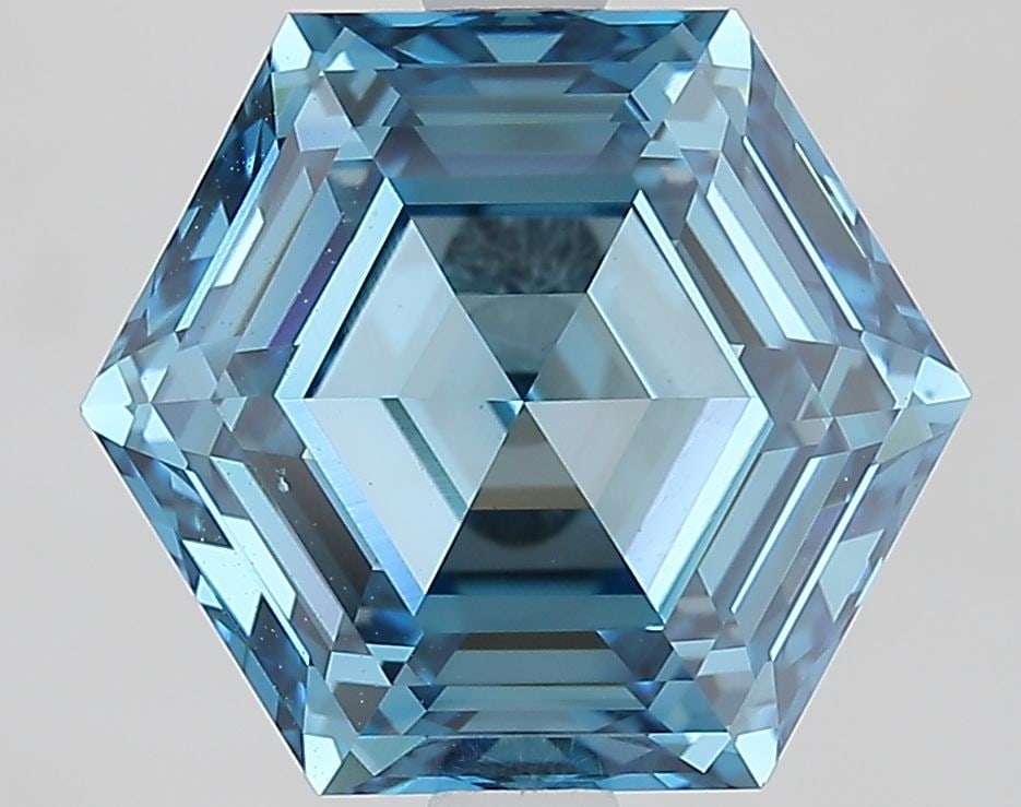 Loose Diamond - HEXAGONAL 3.04ct Fancy Vivid Blue VS1: Loose Diamond - HEXAGONAL 3.04ct Fancy Vivid Blue VS1 Source: This is a real non-mined Diamond that has been grown in a lab Shape: HEXAGONAL Carats: 3.04 Color: Fancy Vivid Blue Certification: IGI