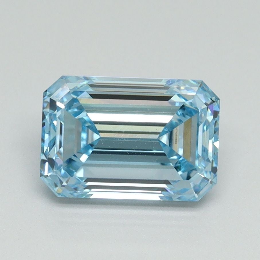 Loose Diamond - EMERALD 1.83ct Fancy Vivid Blue VVS2: Loose Diamond - EMERALD 1.83ct Fancy Vivid Blue VVS2 Source: This is a real non-mined Diamond that has been grown in a lab Shape: EMERALD Carats: 1.83 Color: Fancy Vivid Blue Certification: IGI Video: