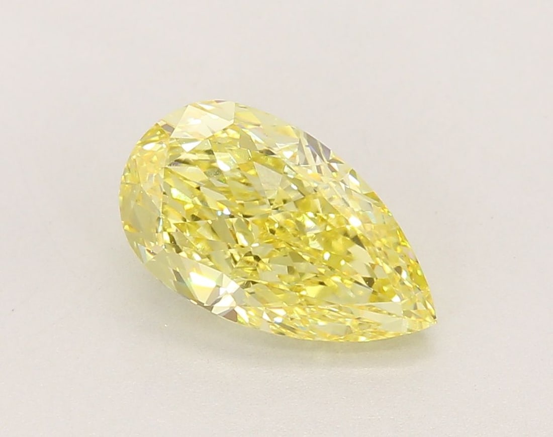 Loose Diamond - PEAR 2.3ct Fancy Intense Yellow VVS2: Loose Diamond - PEAR 2.3ct Fancy Intense Yellow VVS2 Source: This is a real non-mined Diamond that has been grown in a lab Shape: PEAR Carats: 2.3 Color: Fancy Intense Yellow Certification: IGI
