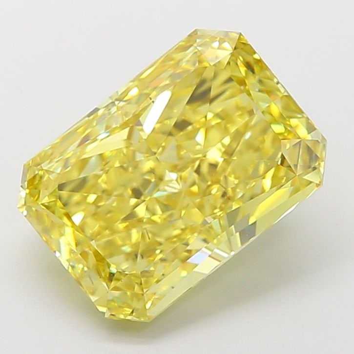 Loose Diamond - RADIANT 5.04ct Fancy Vivid Yellow VS2: Loose Diamond - RADIANT 5.04ct Fancy Vivid Yellow VS2 Source: This is a real non-mined Diamond that has been grown in a lab Shape: RADIANT Carats: 5.04 Color: Fancy Vivid Yellow Certification: IGI Vid