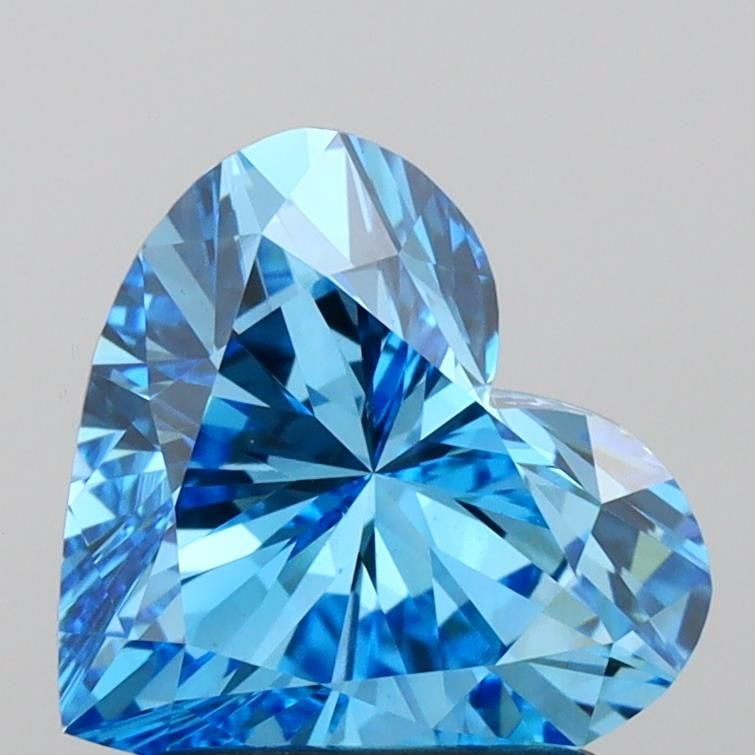 Loose Diamond - HEART 1.53ct Fancy Vivid Blue VS1: Loose Diamond - HEART 1.53ct Fancy Vivid Blue VS1 Source: This is a real non-mined Diamond that has been grown in a lab Shape: HEART Carats: 1.53 Color: Fancy Vivid Blue Certification: IGI Video: