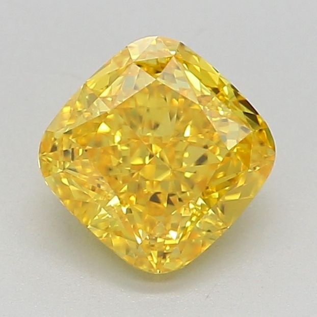 Loose Diamond - CUSHION MODIFIED 0.82ct Fancy Vivid Yellow VVS1: Loose Diamond - CUSHION MODIFIED 0.82ct Fancy Vivid Yellow VVS1 Source: This is a real non-mined Diamond that has been grown in a lab Shape: CUSHION MODIFIED Carats: 0.82 Color: Fancy Vivid Yellow Cer