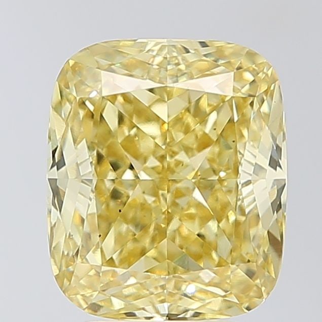 Loose Diamond - CUSHION MODIFIED 4.1ct Fancy Vivid Yellow VS2: Loose Diamond - CUSHION MODIFIED 4.1ct Fancy Vivid Yellow VS2 Source: This is a real non-mined Diamond that has been grown in a lab Shape: CUSHION MODIFIED Carats: 4.1 Color: Fancy Vivid Yellow Certif