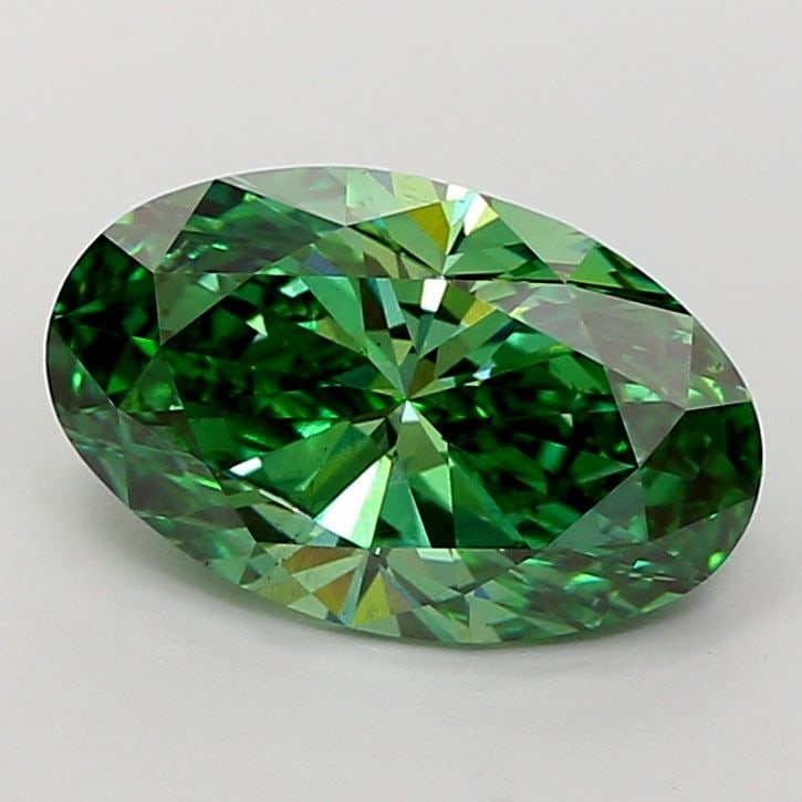 Loose Diamond - OVAL 4.02ct Fancy Vivid Green VS2: Loose Diamond - OVAL 4.02ct Fancy Vivid Green VS2 Source: This is a real non-mined Diamond that has been grown in a lab Shape: OVAL Carats: 4.02 Color: Fancy Vivid Green Certification: IGI Video: