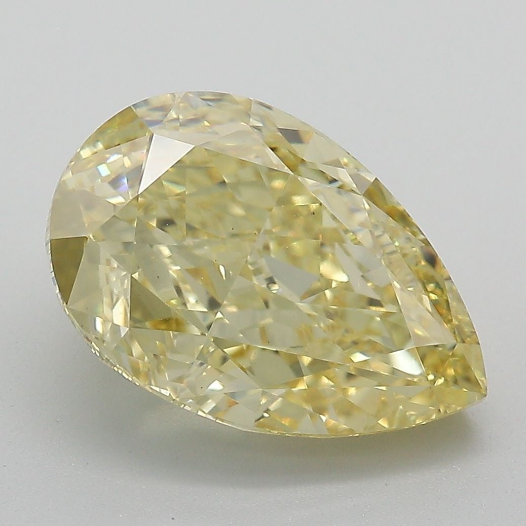 Loose Diamond - PEAR 4.92ct Fancy Vivid Yellow VS1: Loose Diamond - PEAR 4.92ct Fancy Vivid Yellow VS1 Source: This is a real non-mined Diamond that has been grown in a lab Shape: PEAR Carats: 4.92 Color: Fancy Vivid Yellow Certification: IGI Video: