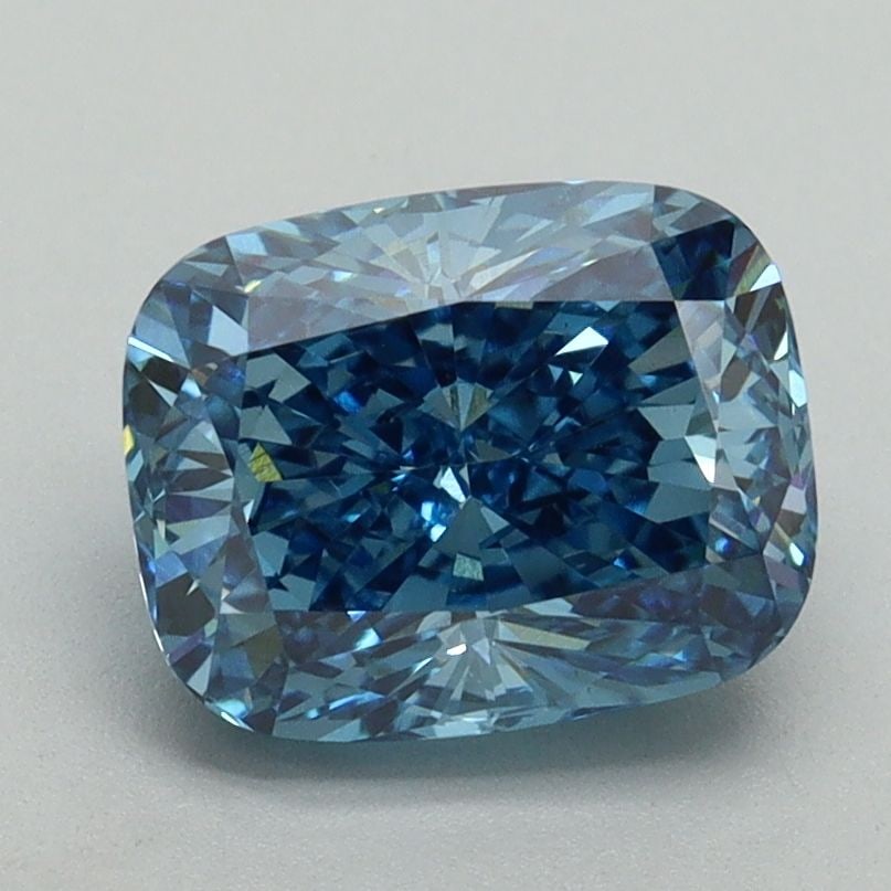 Loose Diamond - CUSHION BRILLIANT 2.1ct Fancy Vivid Blue VVS2: Loose Diamond - CUSHION BRILLIANT 2.1ct Fancy Vivid Blue VVS2 Source: This is a real non-mined Diamond that has been grown in a lab Shape: CUSHION BRILLIANT Carats: 2.1 Color: Fancy Vivid Blue Certifi