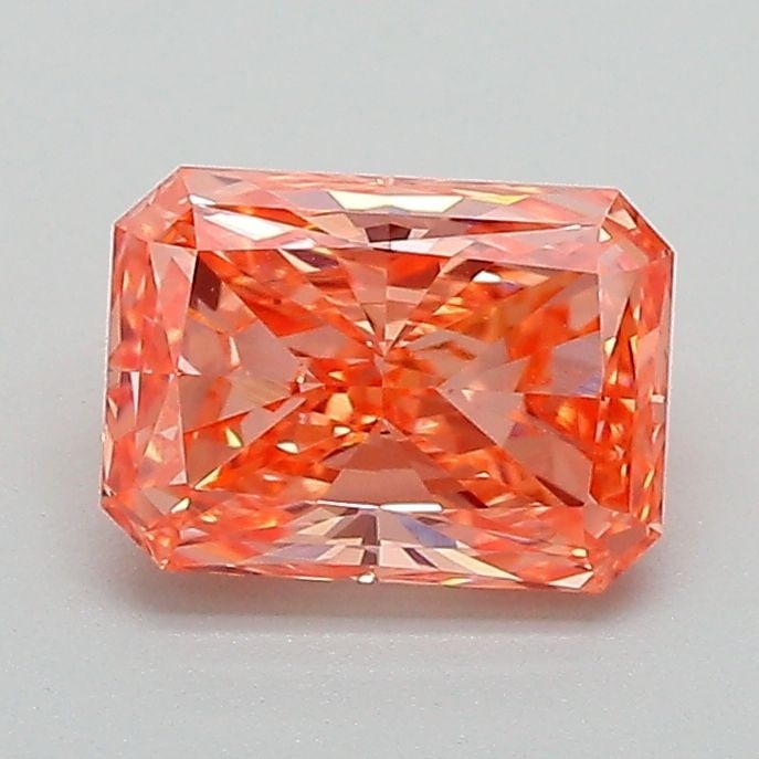 Loose Diamond - RADIANT 1.06ct Fancy Vivid Orange Pink VVS2: Loose Diamond - RADIANT 1.06ct Fancy Vivid Orange Pink VVS2 Source: This is a real non-mined Diamond that has been grown in a lab Shape: RADIANT Carats: 1.06 Color: Fancy Vivid Orange Pink Certificati