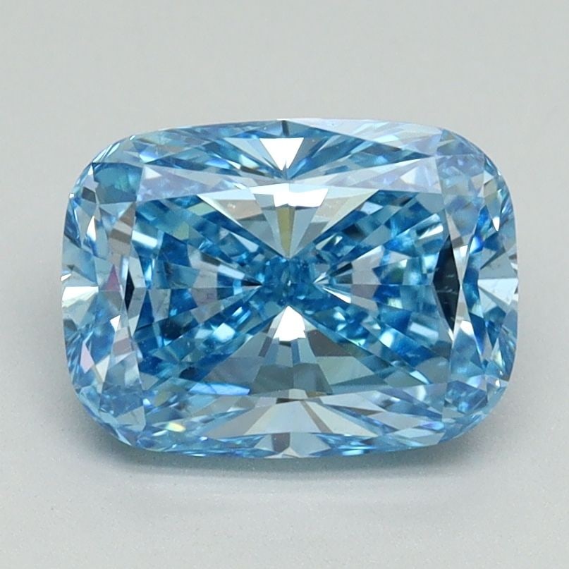 Loose Diamond - CUSHION BRILLIANT 2.0ct Fancy Vivid Blue VS2: Loose Diamond - CUSHION BRILLIANT 2.0ct Fancy Vivid Blue VS2 Source: This is a real non-mined Diamond that has been grown in a lab Shape: CUSHION BRILLIANT Carats: 2.0 Color: Fancy Vivid Blue Certific