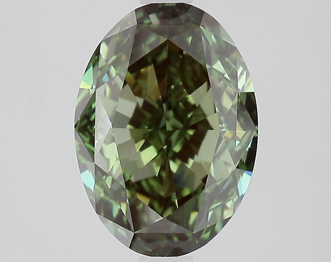 Loose Diamond - OVAL 3.08ct Fancy Vivid Green VS1: Loose Diamond - OVAL 3.08ct Fancy Vivid Green VS1 Source: This is a real non-mined Diamond that has been grown in a lab Shape: OVAL Carats: 3.08 Color: Fancy Vivid Green Certification: IGI Video:
