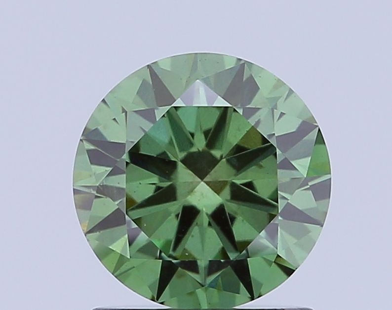 Loose Diamond - ROUND 1.17ct Fancy Vivid Green VS2: Loose Diamond - ROUND 1.17ct Fancy Vivid Green VS2 Source: This is a real non-mined Diamond that has been grown in a lab Shape: ROUND Carats: 1.17 Color: Fancy Vivid Green Certification: IGI Video: