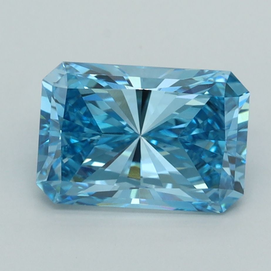 Loose Diamond - RADIANT 2.53ct Fancy Vivid Blue VS1: Loose Diamond - RADIANT 2.53ct Fancy Vivid Blue VS1 Source: This is a real non-mined Diamond that has been grown in a lab Shape: RADIANT Carats: 2.53 Color: Fancy Vivid Blue Certification: IGI Video: