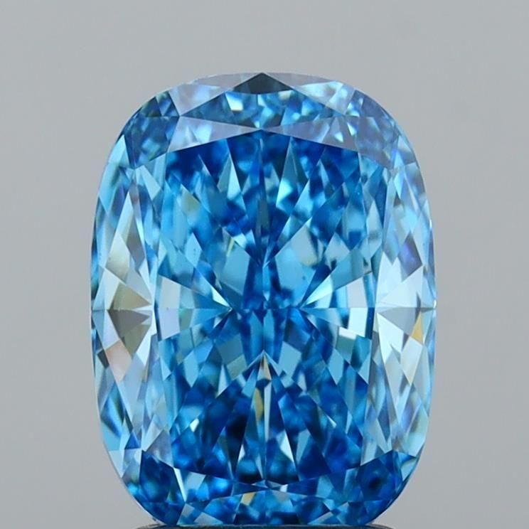 Loose Diamond - CUSHION MODIFIED 2.4ct Fancy Vivid Blue VVS2: Loose Diamond - CUSHION MODIFIED 2.4ct Fancy Vivid Blue VVS2 Source: This is a real non-mined Diamond that has been grown in a lab Shape: CUSHION MODIFIED Carats: 2.4 Color: Fancy Vivid Blue Certifica