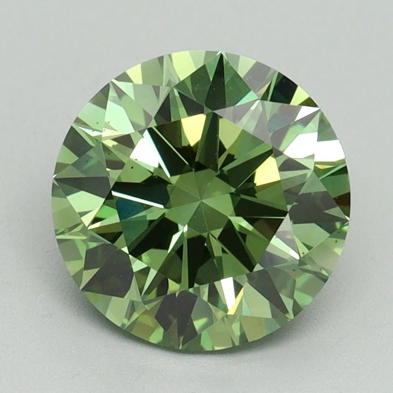 Ideal Loose Diamond - ROUND 2.02ct Fancy Vivid Green VS2: Ideal Loose Diamond - ROUND 2.02ct Fancy Vivid Green VS2 Source: This is a real non-mined Diamond that has been grown in a lab Shape: ROUND Carats: 2.02 Color: Fancy Vivid Green Certification: IGI Vid