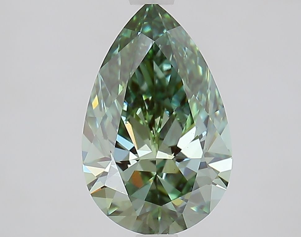 Loose Diamond - PEAR 2.1ct Fancy Vivid Green VVS2: Loose Diamond - PEAR 2.1ct Fancy Vivid Green VVS2 Source: This is a real non-mined Diamond that has been grown in a lab Shape: PEAR Carats: 2.1 Color: Fancy Vivid Green Certification: IGI Video: