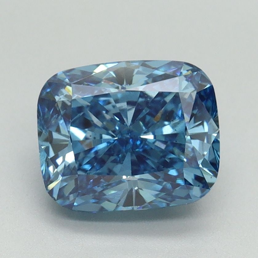 Loose Diamond - CUSHION BRILLIANT 2.01ct Fancy Vivid Blue VS2: Loose Diamond - CUSHION BRILLIANT 2.01ct Fancy Vivid Blue VS2 Source: This is a real non-mined Diamond that has been grown in a lab Shape: CUSHION BRILLIANT Carats: 2.01 Color: Fancy Vivid Blue Certif