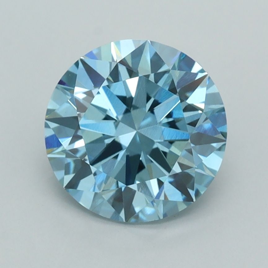 Loose Diamond - ROUND 2.01ct Fancy Vivid Blue VVS2: Loose Diamond - ROUND 2.01ct Fancy Vivid Blue VVS2 Source: This is a real non-mined Diamond that has been grown in a lab Shape: ROUND Carats: 2.01 Color: Fancy Vivid Blue Certification: IGI Video: