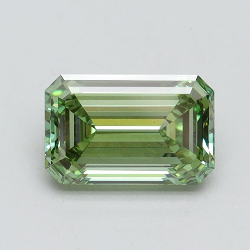 Loose Diamond - EMERALD 1.08ct Fancy Vivid Green VS1: Loose Diamond - EMERALD 1.08ct Fancy Vivid Green VS1 Source: This is a real non-mined Diamond that has been grown in a lab Shape: EMERALD Carats: 1.08 Color: Fancy Vivid Green Certification: IGI Video