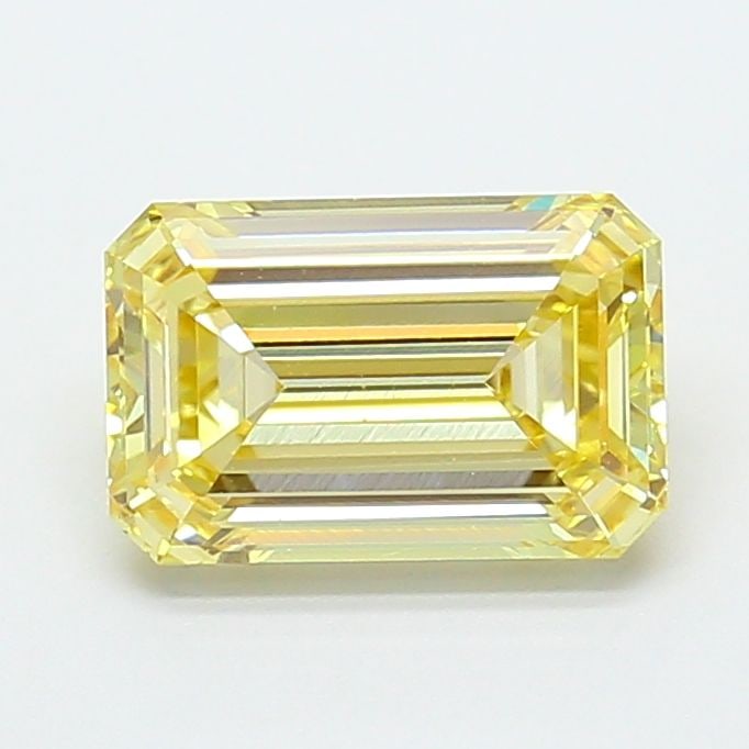 Loose Diamond - EMERALD 2.53ct Fancy Light Yellow VS1: Loose Diamond - EMERALD 2.53ct Fancy Light Yellow VS1 Source: This is a real non-mined Diamond that has been grown in a lab Shape: EMERALD Carats: 2.53 Color: Fancy Light Yellow Certification: IGI Add