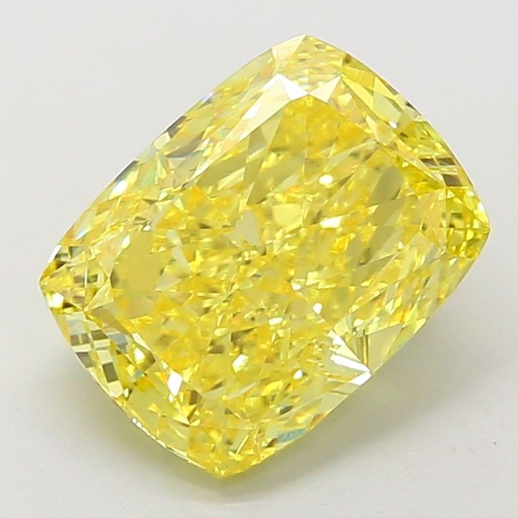 Loose Diamond - CUSHION MODIFIED 4.41ct Fancy Vivid Yellow VVS2: Loose Diamond - CUSHION MODIFIED 4.41ct Fancy Vivid Yellow VVS2 Source: This is a real non-mined Diamond that has been grown in a lab Shape: CUSHION MODIFIED Carats: 4.41 Color: Fancy Vivid Yellow Cer