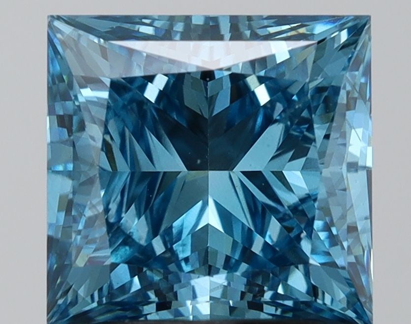 Loose Diamond - PRINCESS 3.51ct Fancy Vivid Blue VS2: Loose Diamond - PRINCESS 3.51ct Fancy Vivid Blue VS2 Source: This is a real non-mined Diamond that has been grown in a lab Shape: PRINCESS Carats: 3.51 Color: Fancy Vivid Blue Certification: IGI Video