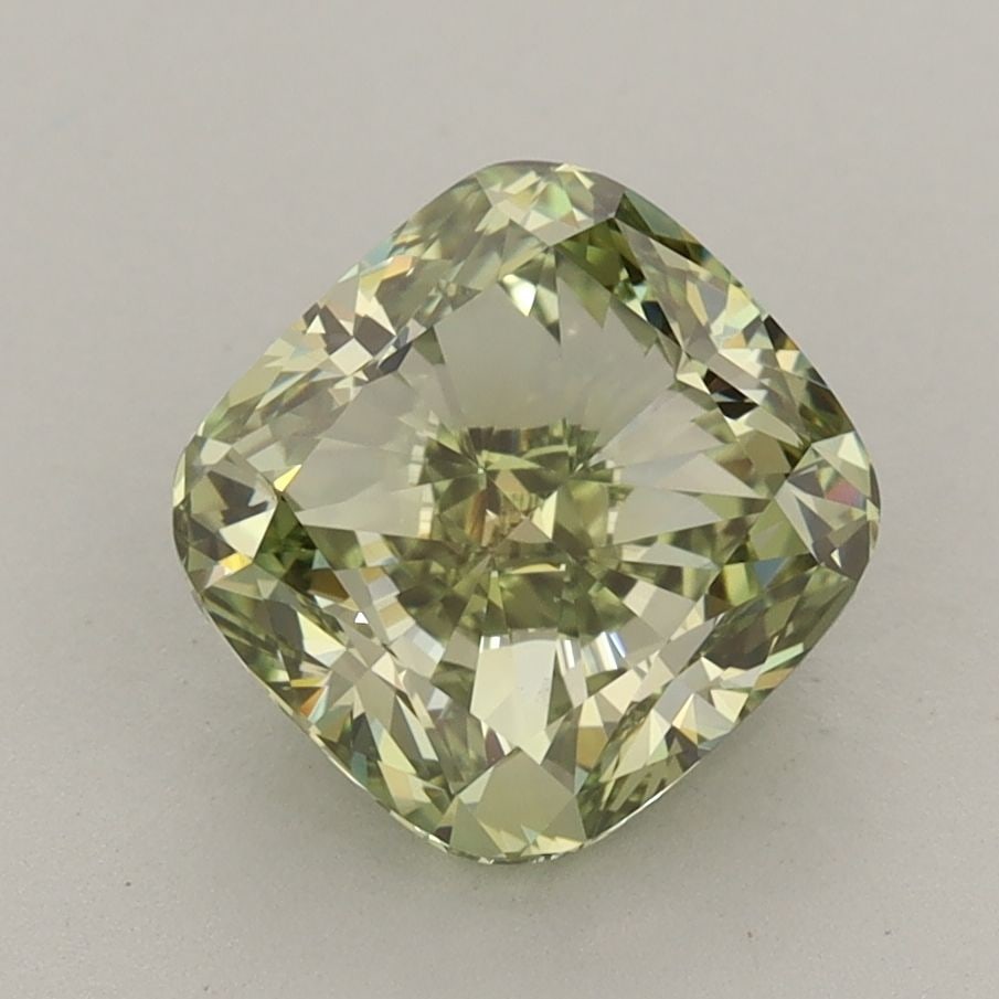 Loose Diamond - CUSHION MODIFIED 2.61ct Fancy Vivid Green VS1: Loose Diamond - CUSHION MODIFIED 2.61ct Fancy Vivid Green VS1 Source: This is a real non-mined Diamond that has been grown in a lab Shape: CUSHION MODIFIED Carats: 2.61 Color: Fancy Vivid Green Certif