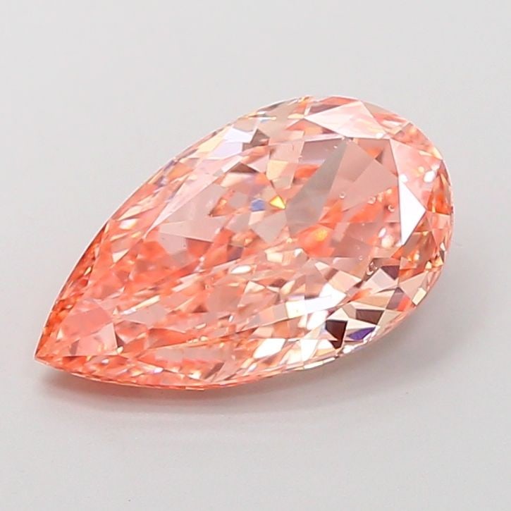 Loose Diamond - PEAR 4.0ct Fancy Intense Orangey Pink VS2 (1 of 1)
