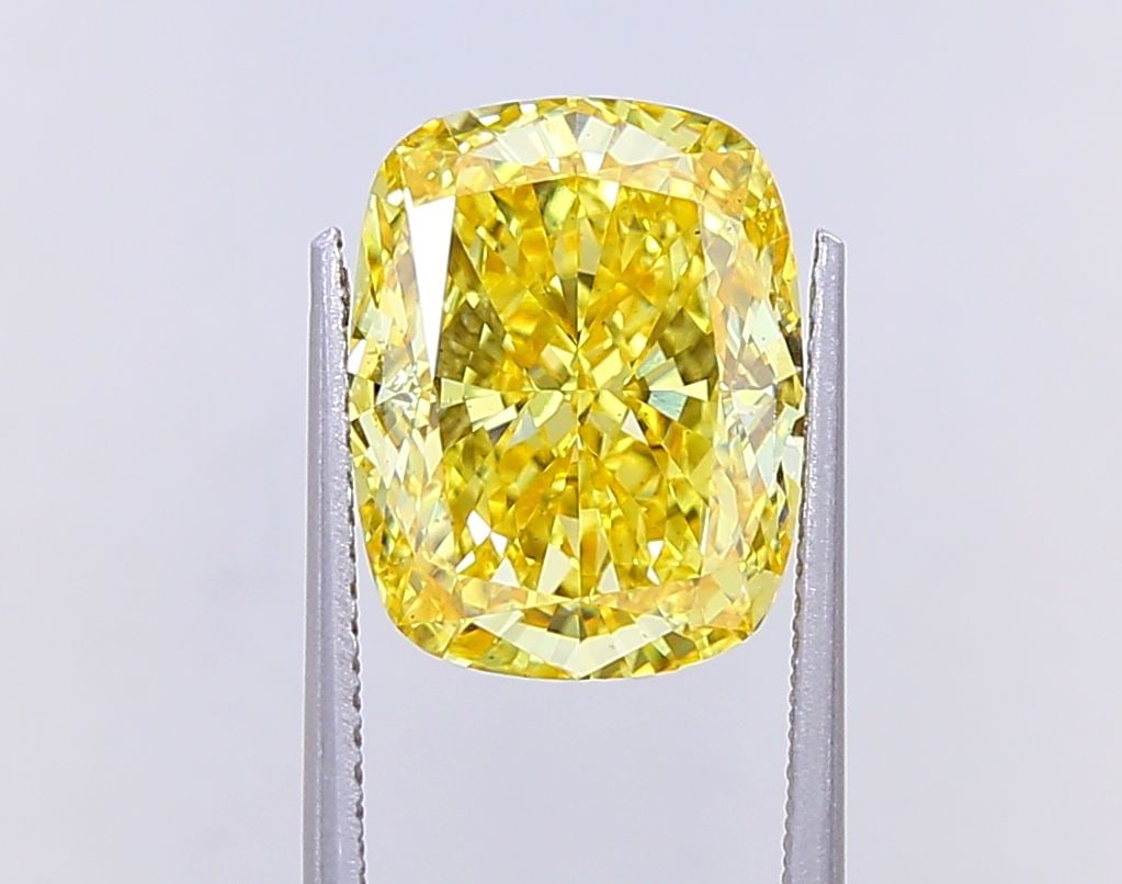 Loose Diamond - CUSHION MODIFIED 7.57ct Fancy Vivid Yellow VS2: Loose Diamond - CUSHION MODIFIED 7.57ct Fancy Vivid Yellow VS2 Source: This is a real non-mined Diamond that has been grown in a lab Shape: CUSHION MODIFIED Carats: 7.57 Color: Fancy Vivid Yellow Cert
