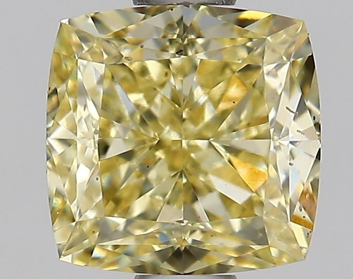 Loose Diamond - CUSHION MODIFIED 1.2ct Fancy Intense Yellow VVS2: Loose Diamond - CUSHION MODIFIED 1.2ct Fancy Intense Yellow VVS2 Source: This is a real non-mined Diamond that has been grown in a lab Shape: CUSHION MODIFIED Carats: 1.2 Color: Fancy Intense Yellow C