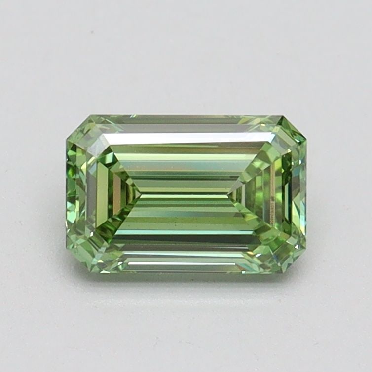 Loose Diamond - EMERALD 0.77ct Fancy Vivid Green VS1: Loose Diamond - EMERALD 0.77ct Fancy Vivid Green VS1 Source: This is a real non-mined Diamond that has been grown in a lab Shape: EMERALD Carats: 0.77 Color: Fancy Vivid Green Certification: IGI Video