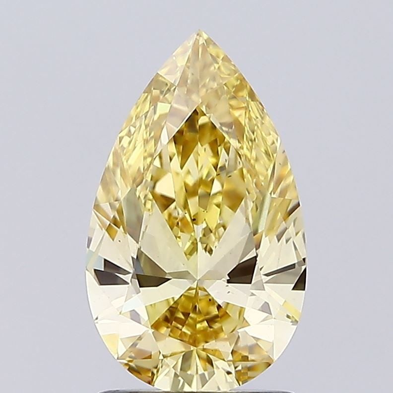 Loose Diamond - PEAR 1.51ct Fancy Intense Yellow VS2: Loose Diamond - PEAR 1.51ct Fancy Intense Yellow VS2 Source: This is a real non-mined Diamond that has been grown in a lab Shape: PEAR Carats: 1.51 Color: Fancy Intense Yellow Certification: IGI Video